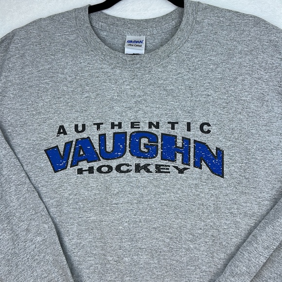 Gildan Men’s Long Sleeve Hockey T-shirt Gray XLarge - Picture 4 of 12